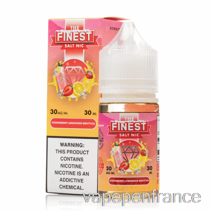 Limonade à La Fraise Mentholée - Le Sel Le Plus Fin - 30 Ml 30 Mg Stylo Vape